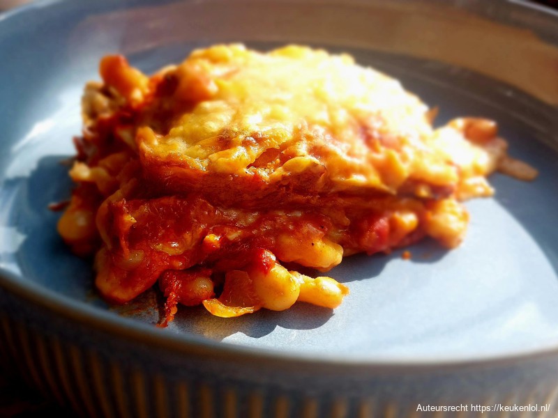 Lasagne met geroosterde paprikasaus